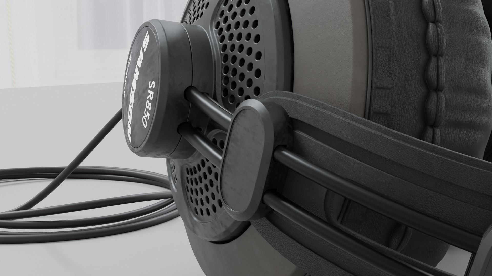 Studio Headphones Samson SR850 3D model_6