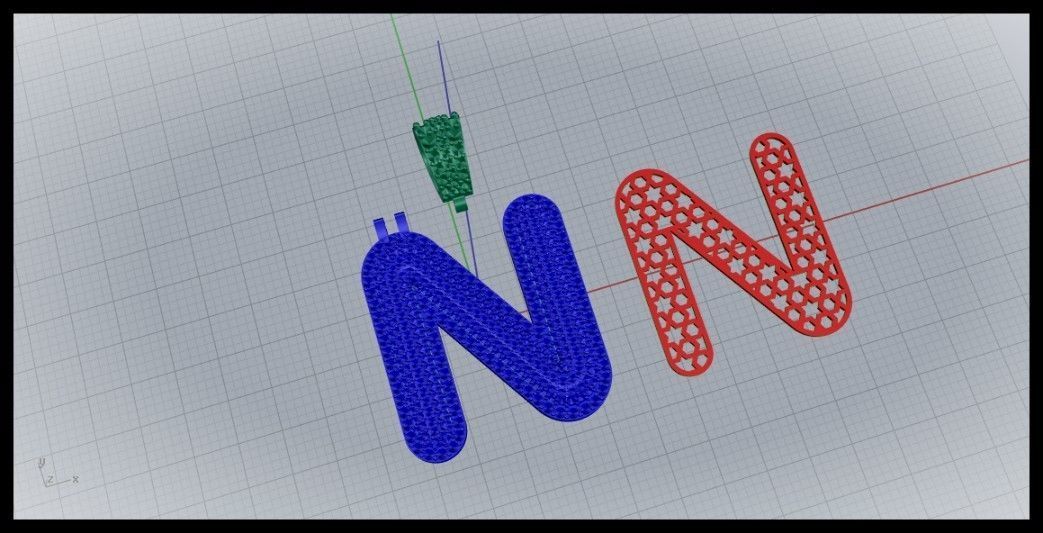 N BUBLLE FONT PENDANT 3D print model_9