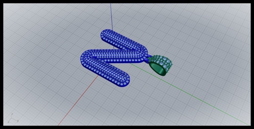 N BUBLLE FONT PENDANT 3D print model_4