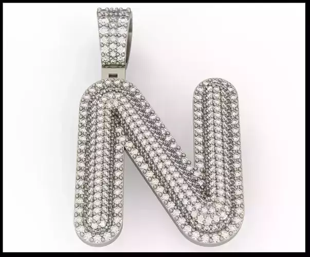N BUBLLE FONT PENDANT 3D print model