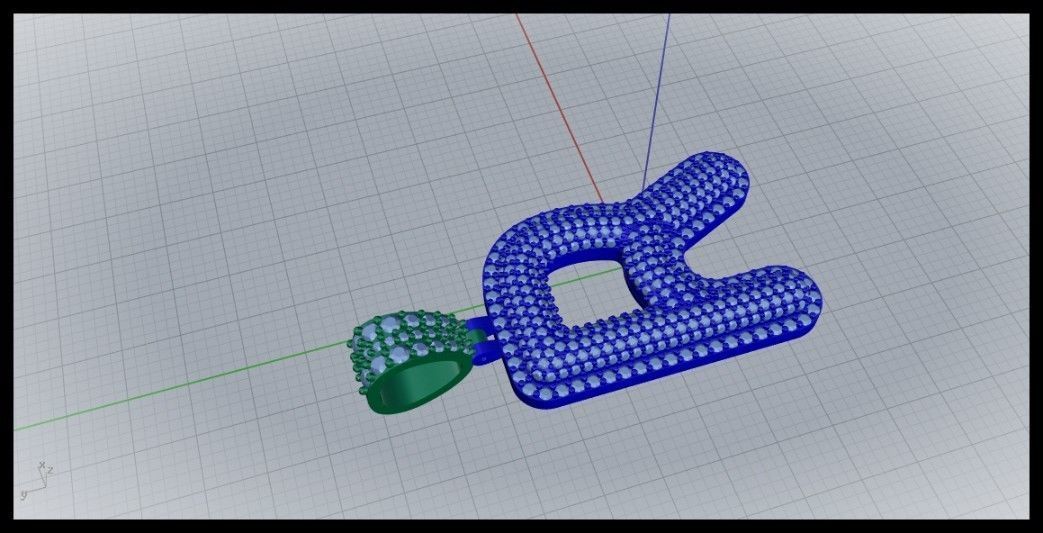 R BUBLLE FONT PENDANT 3D print model_4