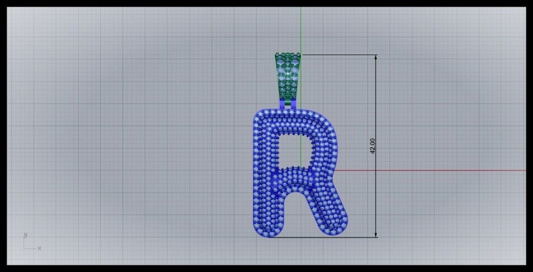 R BUBLLE FONT PENDANT 3D print model_8