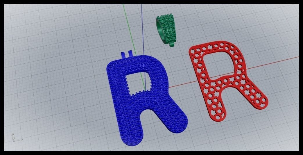 R BUBLLE FONT PENDANT 3D print model_10