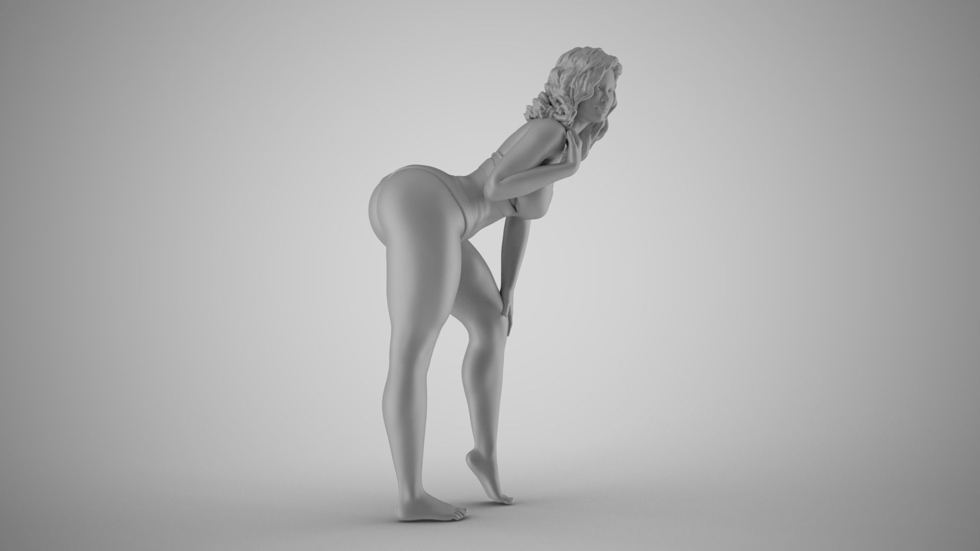 Loveliness 8 woman in bikini 3D print model_3