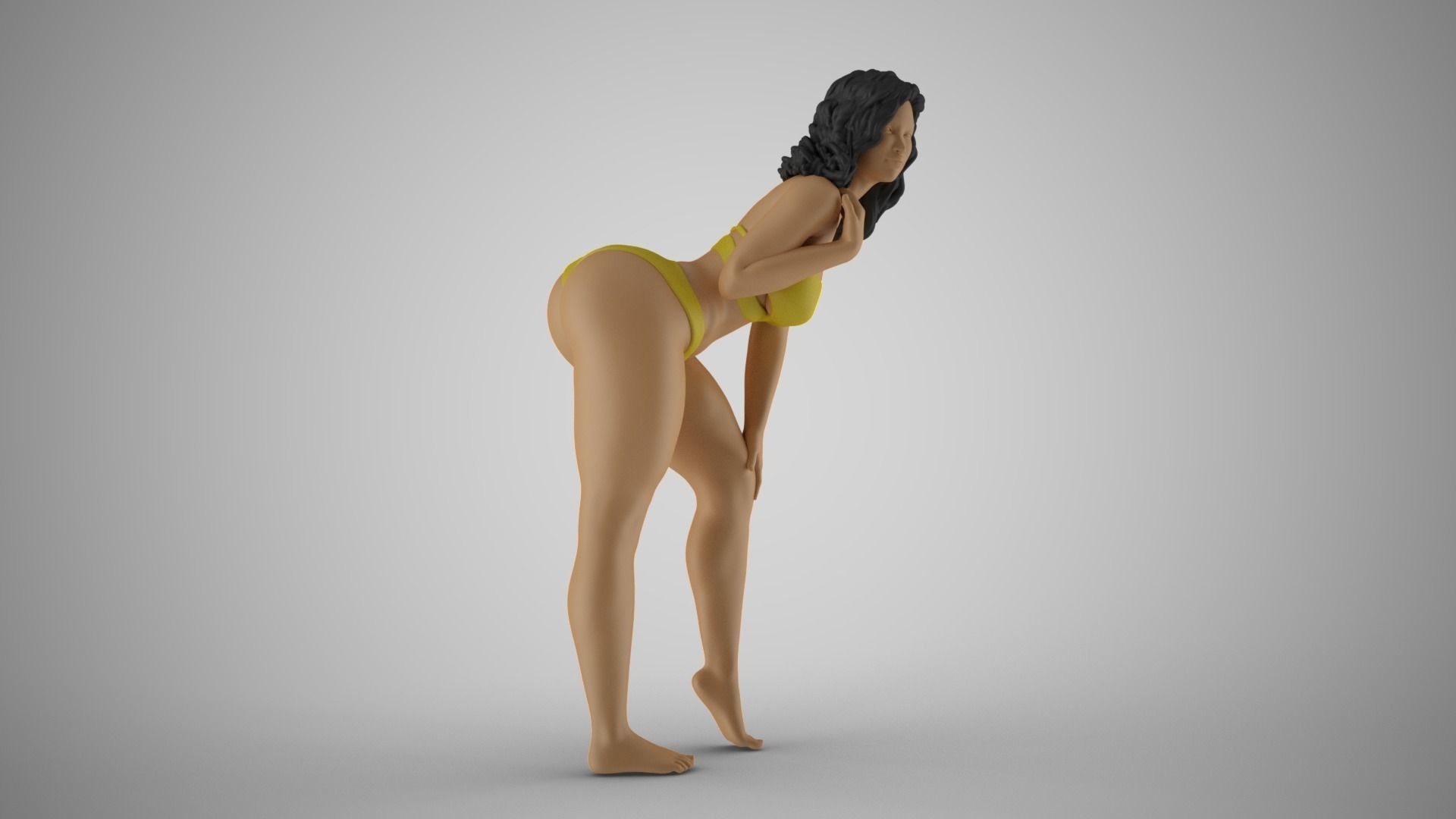 Loveliness 8 woman in bikini 3D print model_4