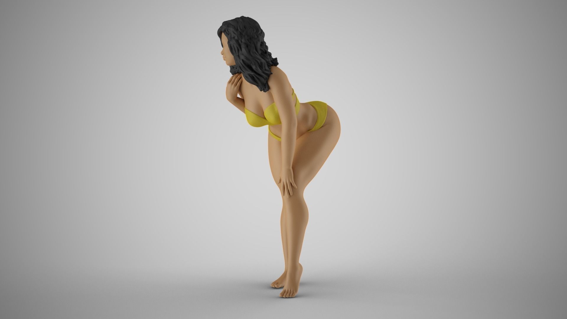 Loveliness 8 woman in bikini 3D print model_9