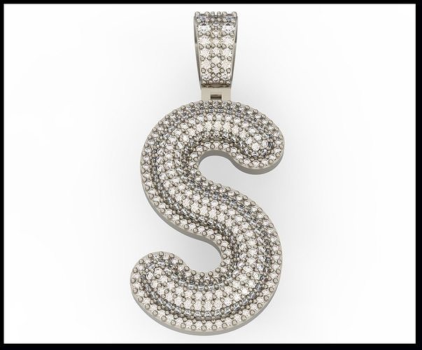S BUBLLE FONT PENDANT 3D print model