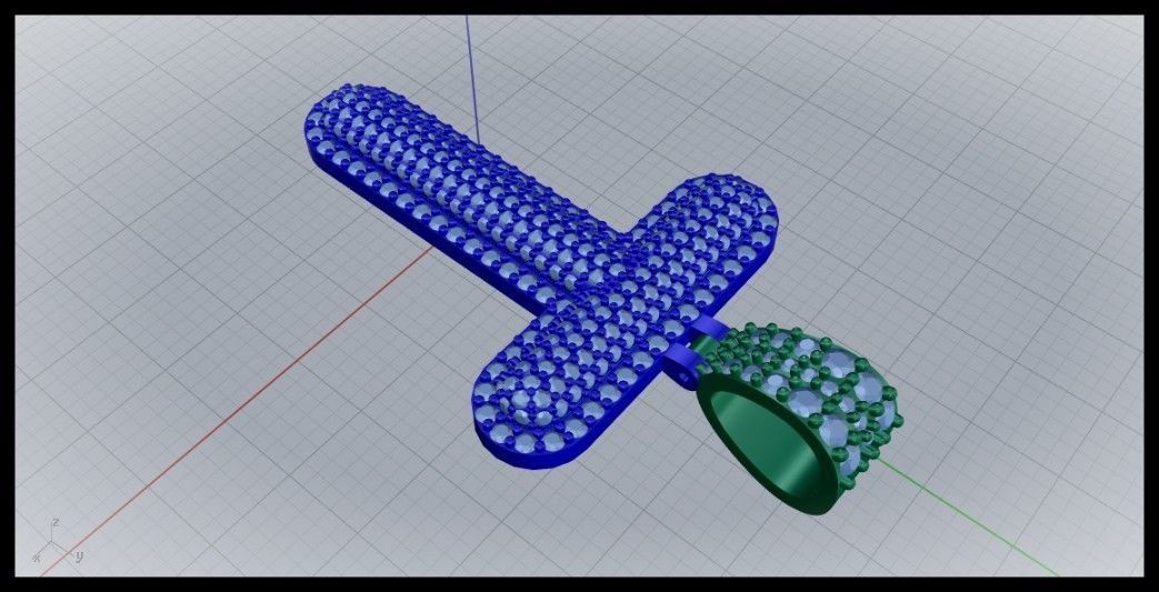 T BUBLLE FONT PENDANT 3D print model_3