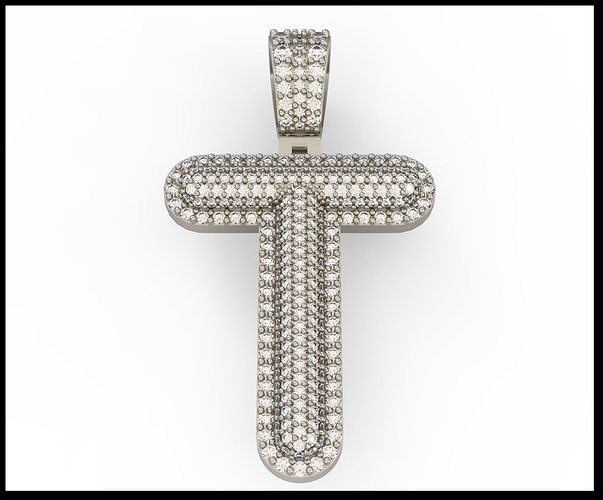 T BUBLLE FONT PENDANT 3D print model