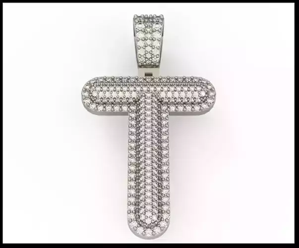 T BUBLLE FONT PENDANT 3D print model