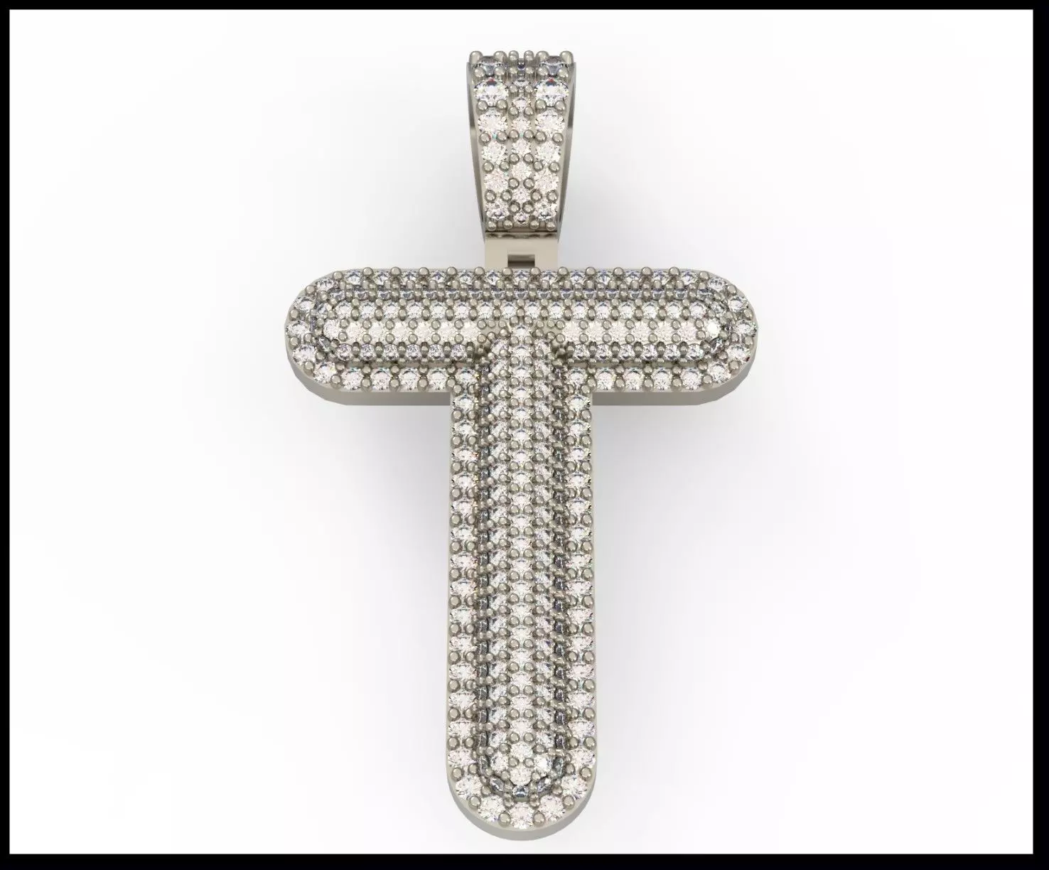 T BUBLLE FONT PENDANT 3D print model_0