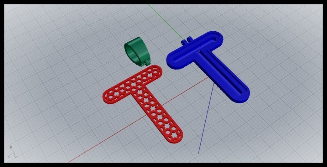T BUBLLE FONT PENDANT 3D print model_7