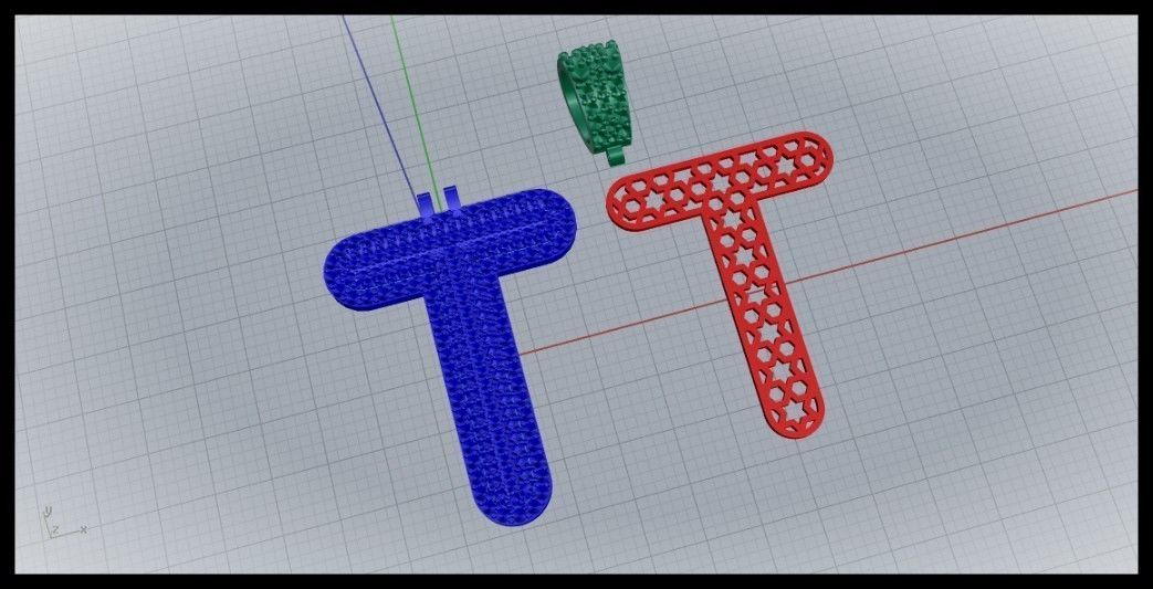T BUBLLE FONT PENDANT 3D print model_9