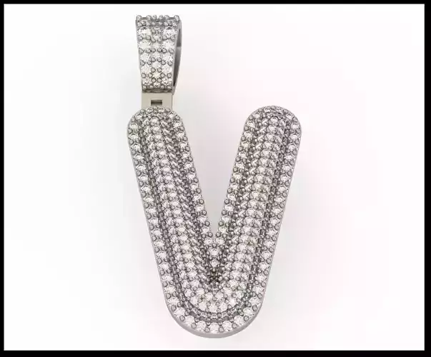 V BUBLLE FONT PENDANT