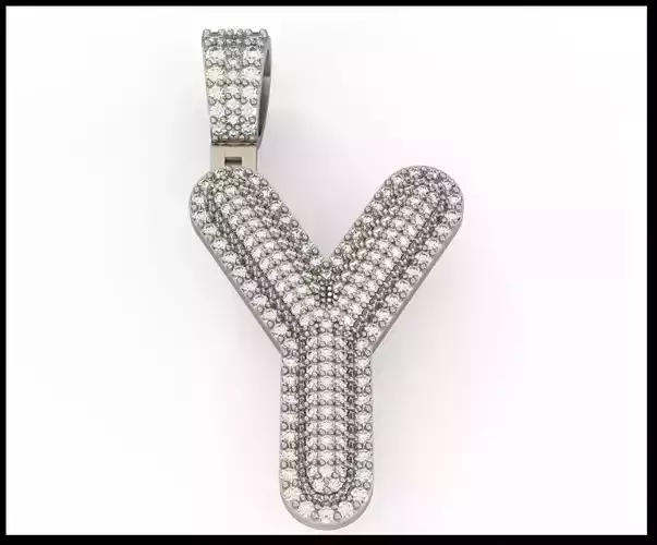 Y BUBLLE FONT PENDANT