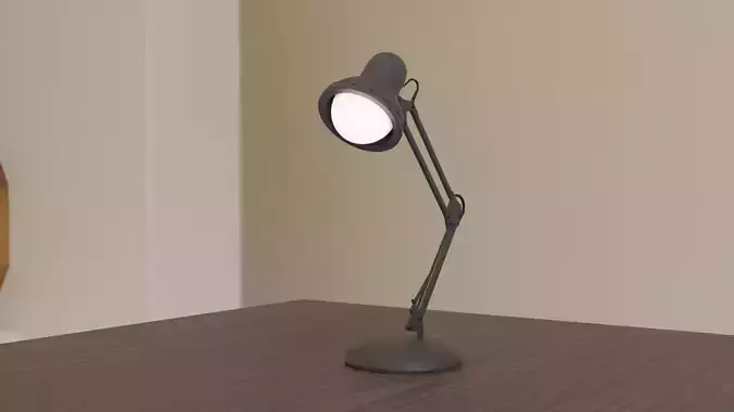 luminaria model 3d desk lamp on wooden table 3D model