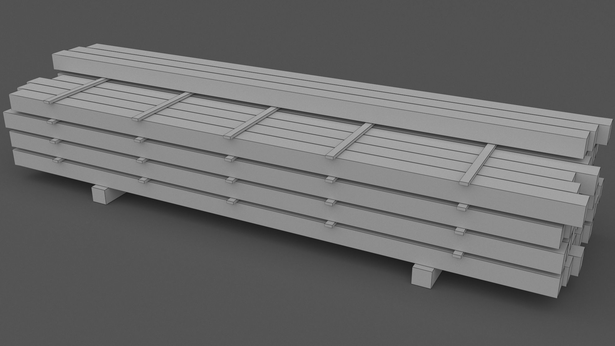 Wooden Beams 01 Low-poly 3D model_7
