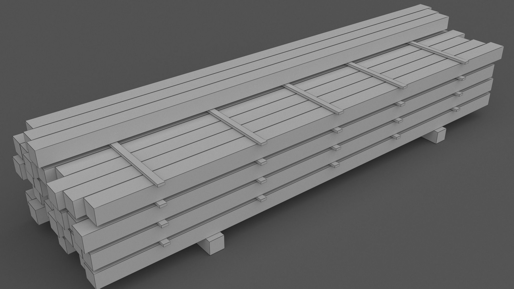 Wooden Beams 01 Low-poly 3D model_6
