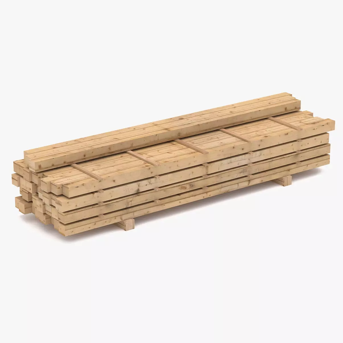 Wooden Beams 01 Low-poly 3D model_0