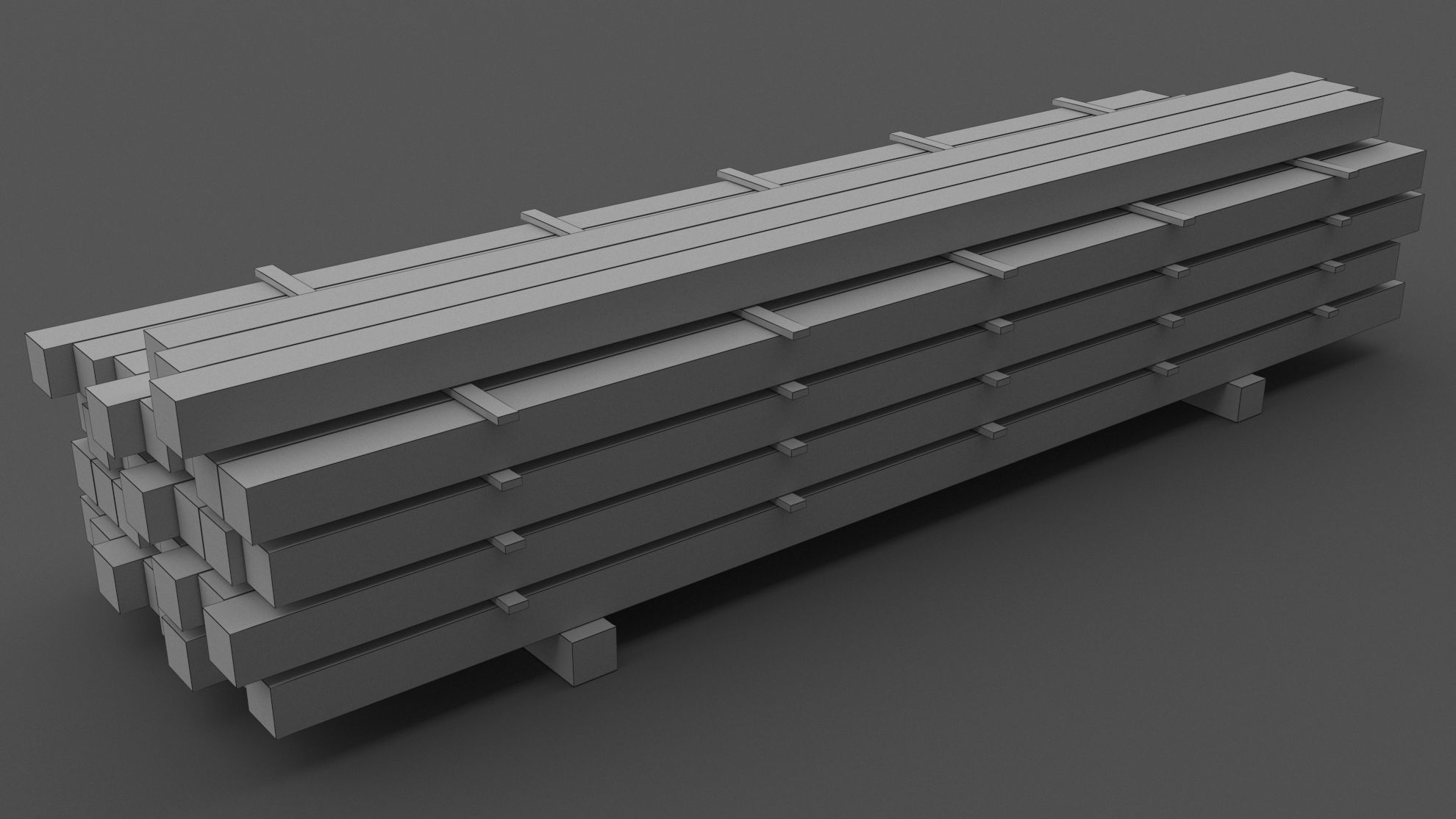 Wooden Beams 01 Low-poly 3D model_9