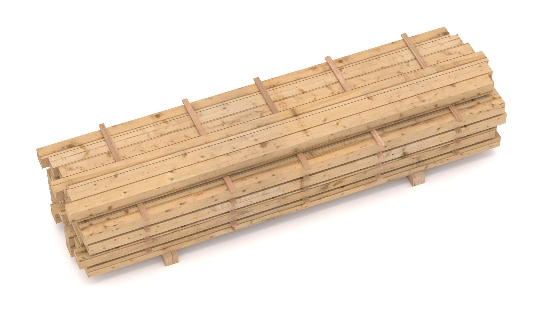 Wooden Beams 01 Low-poly 3D model_5