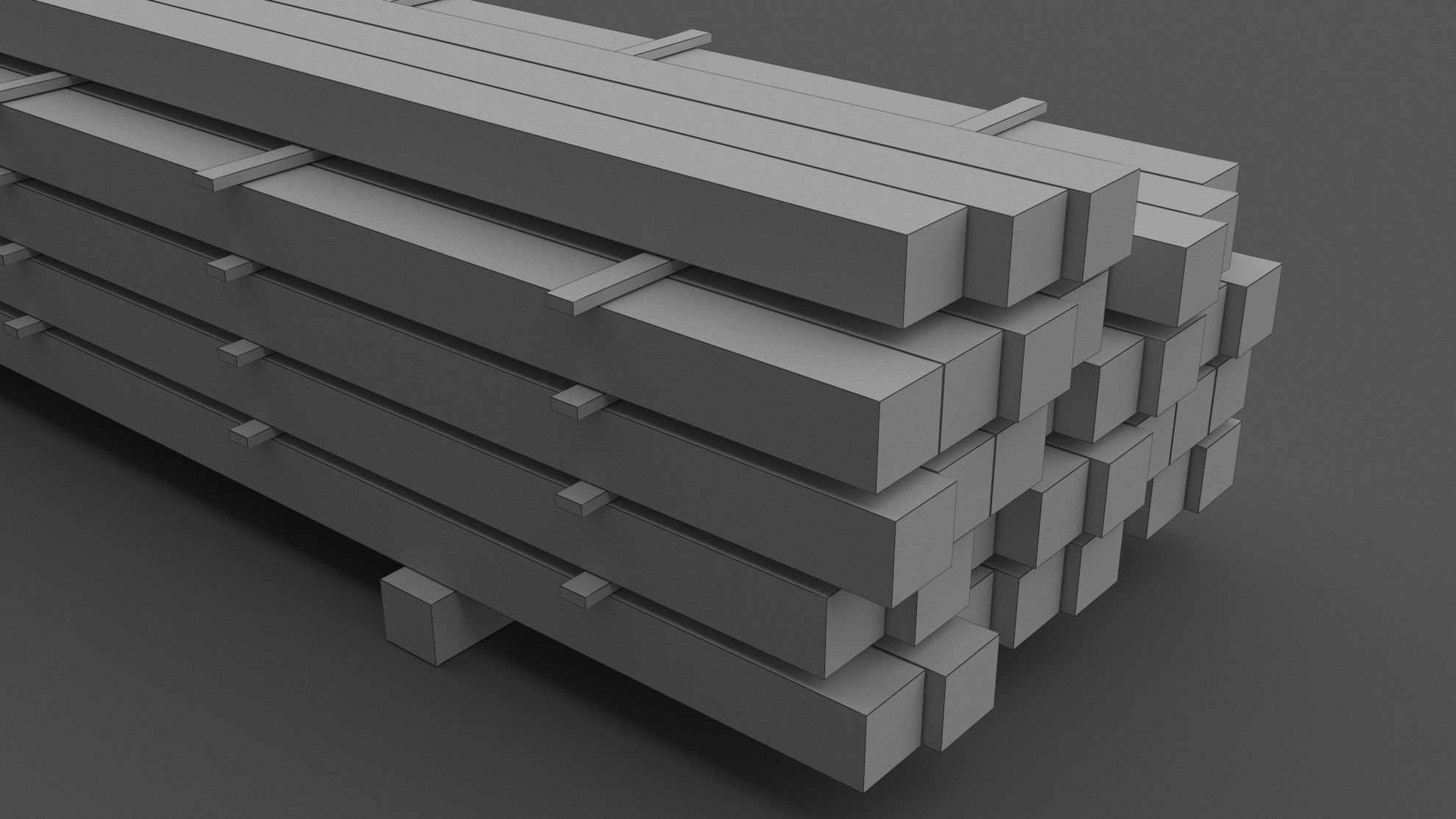 Wooden Beams 01 Low-poly 3D model_8