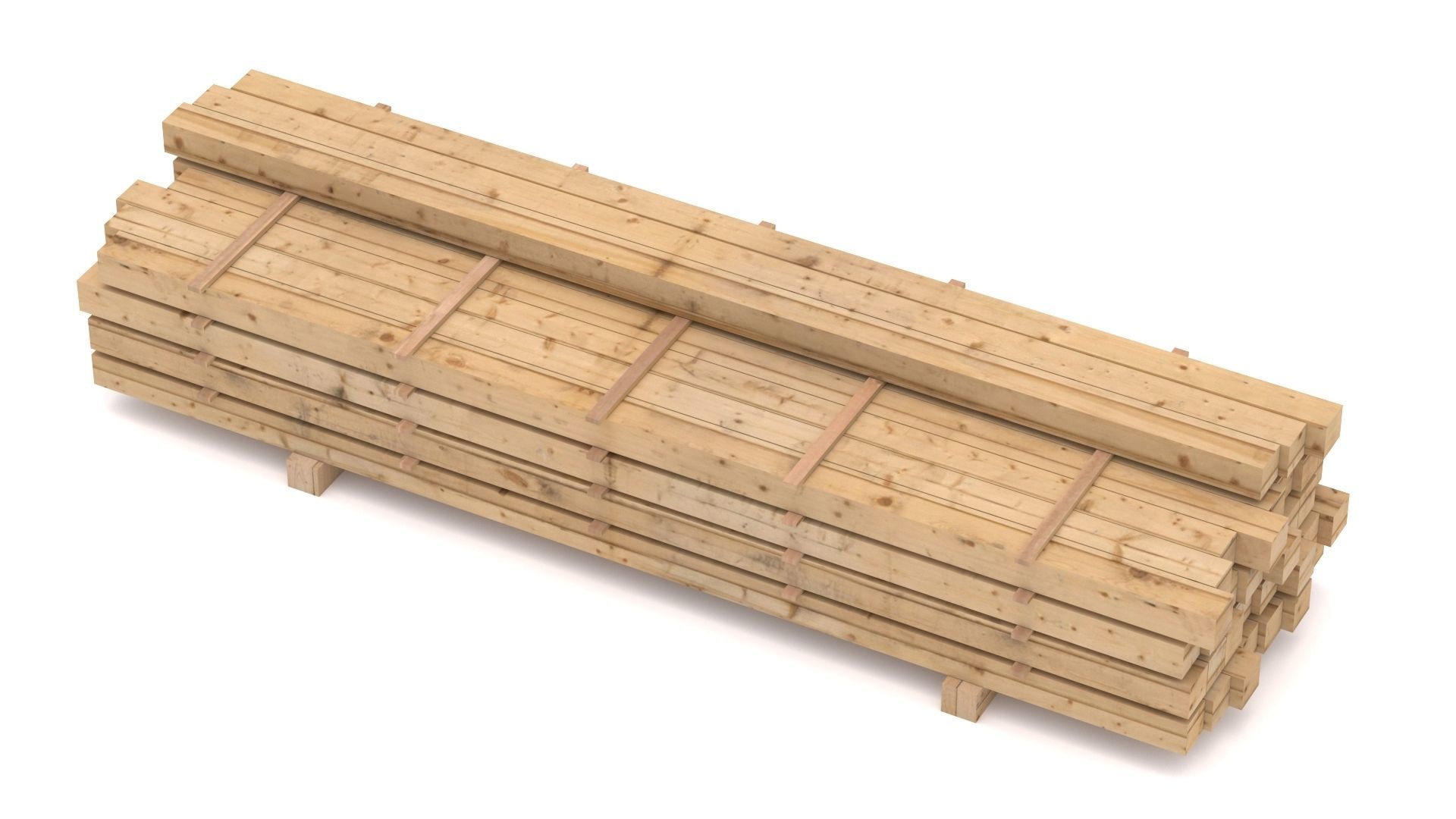 Wooden Beams 01 Low-poly 3D model_3