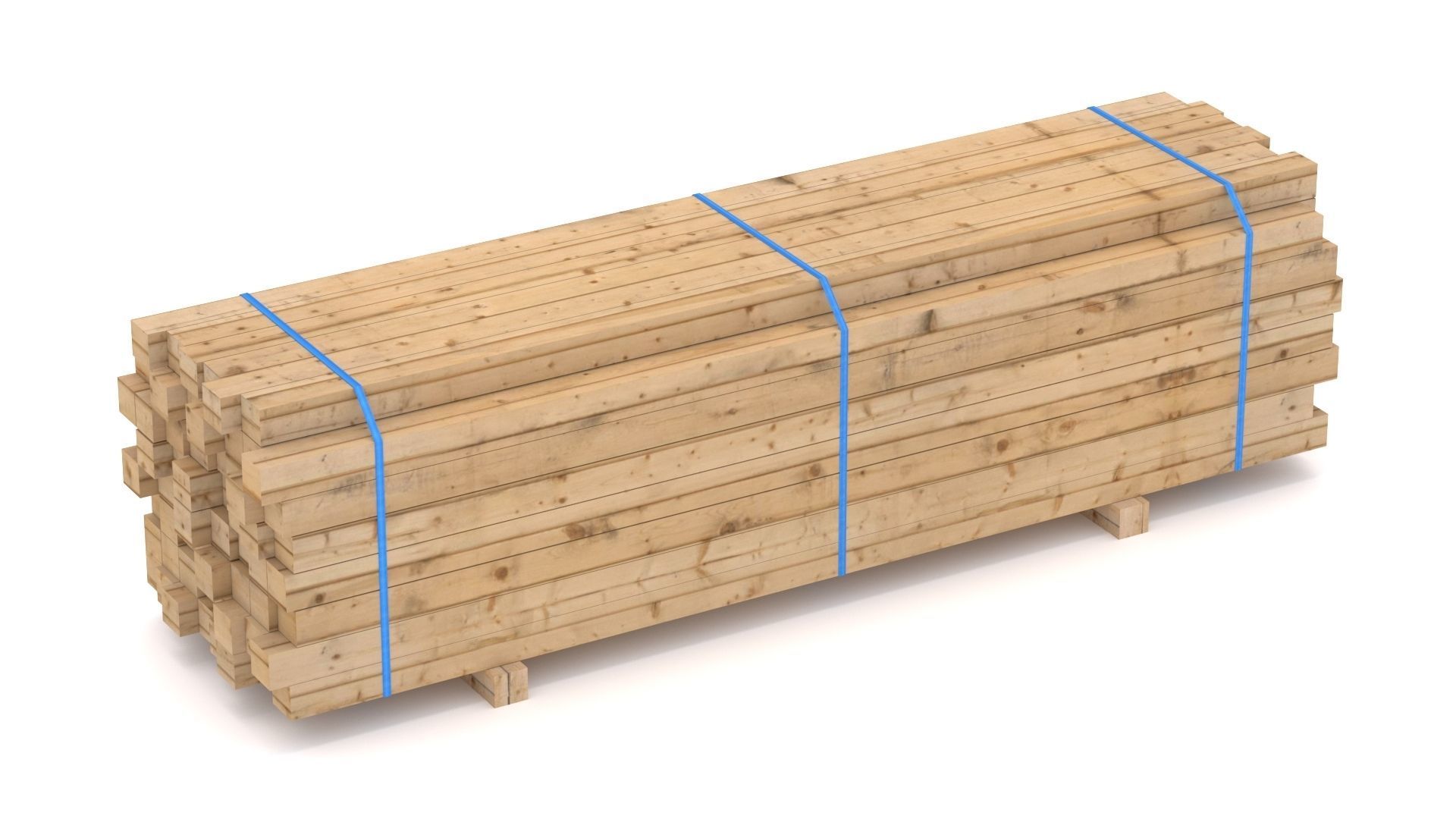 Wooden Beams 02 Low-poly 3D model_3