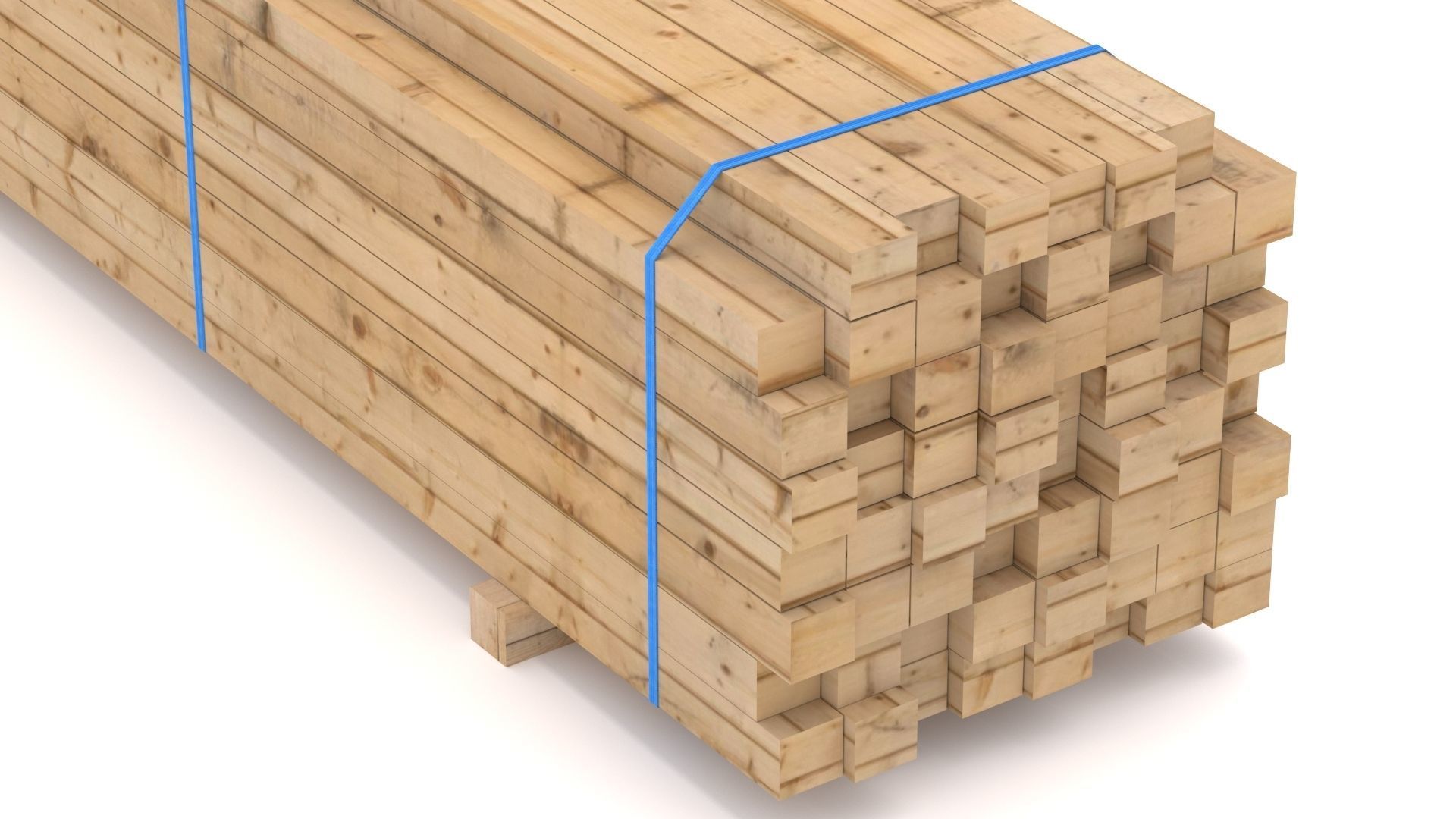 Wooden Beams 02 Low-poly 3D model_4