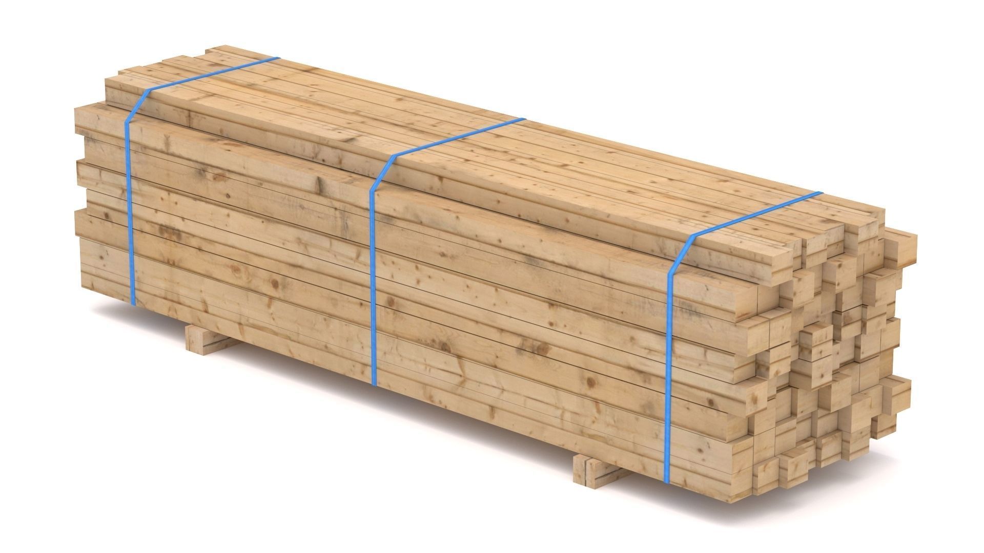 Wooden Beams 02 Low-poly 3D model_2