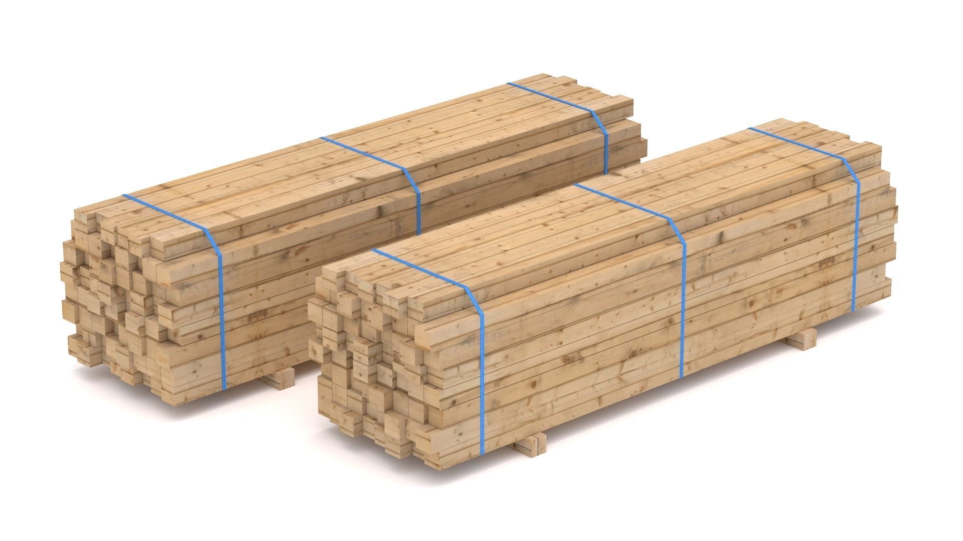 Wooden Beams 02 Low-poly 3D model_5