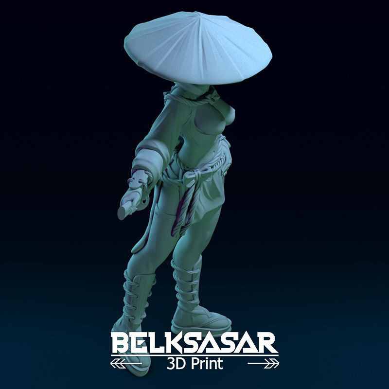 Ronin Girl Topless 3D print model_18