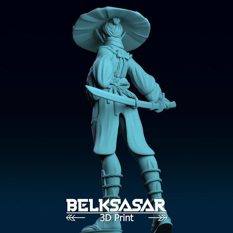 Ronin Girl Topless 3D print model_16
