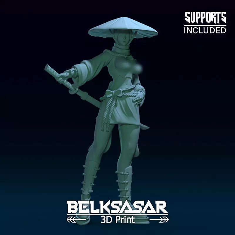Ronin Girl Topless 3D print model_0