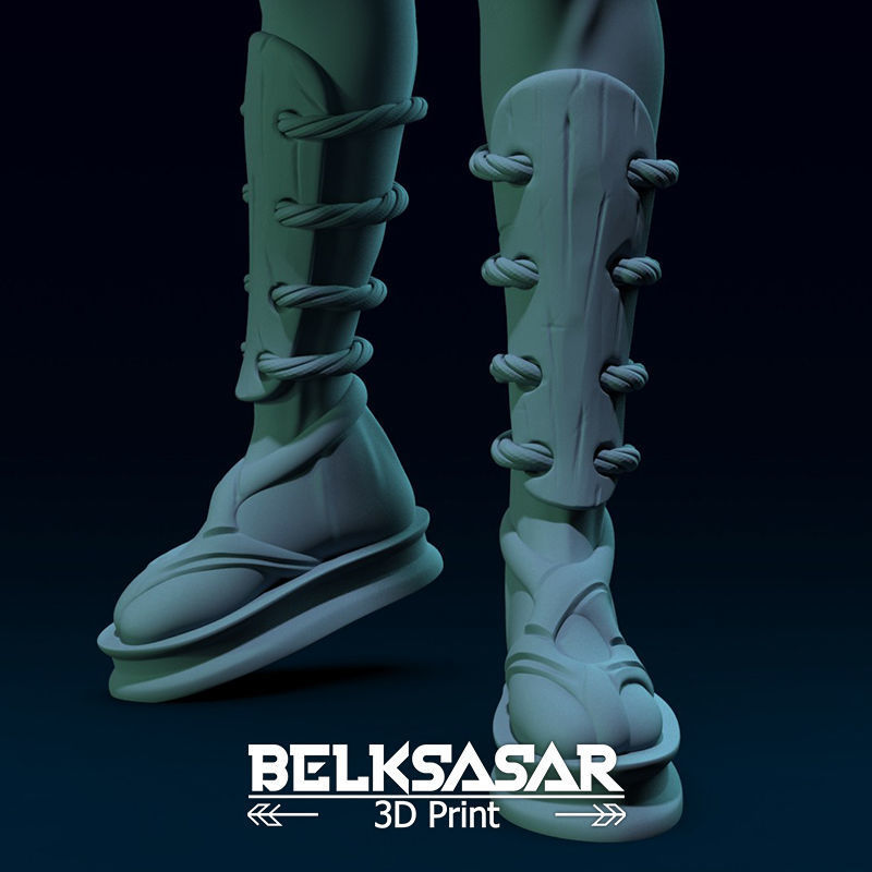 Ronin Girl Topless 3D print model_9