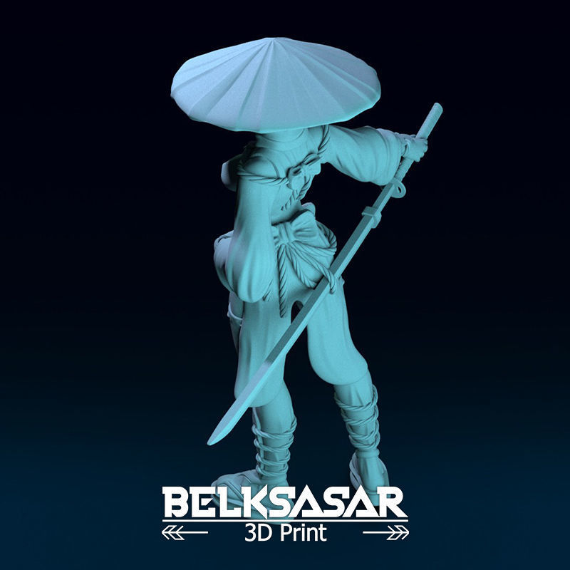 Ronin Girl Topless 3D print model_19