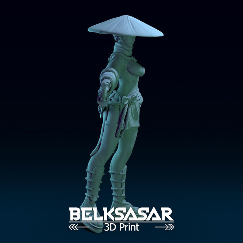 Ronin Girl Normal and Topless 3D print model_9