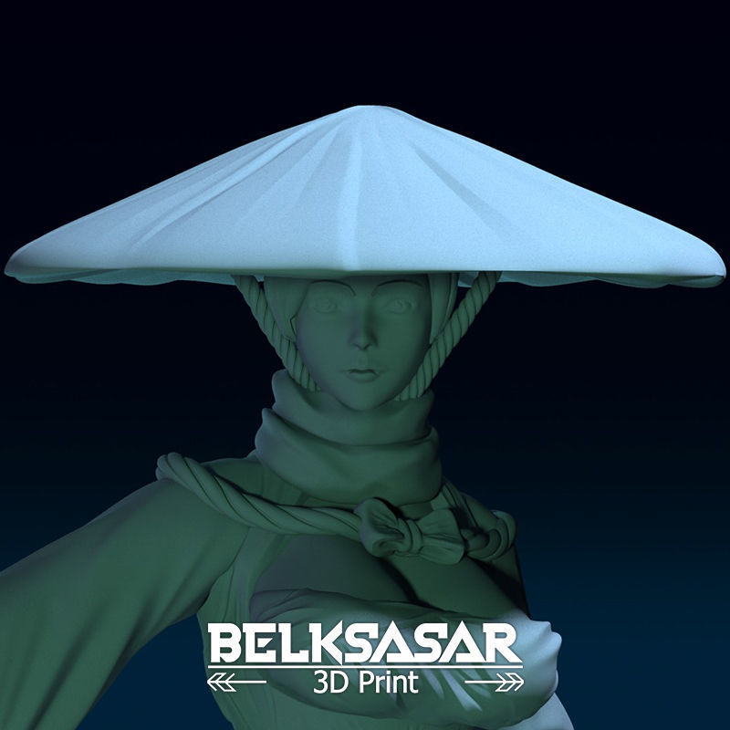 Ronin Girl Normal and Topless 3D print model_14