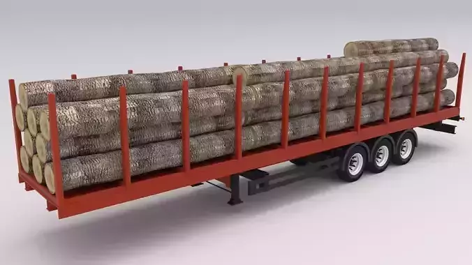 Timber Trailer 3D model