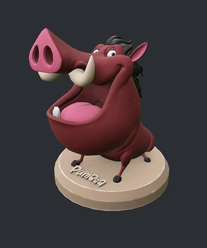PBR Pumbaa Sculpt-color Low-poly 3D model
