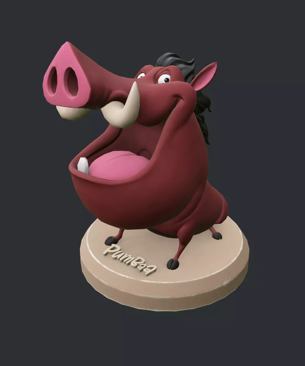PBR Pumbaa Sculpt-color Low-poly 3D model