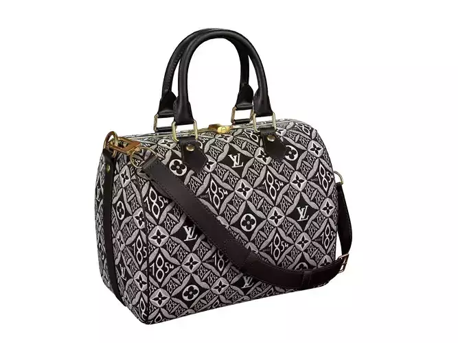 Louis Vuitton Speedy Bandouliere 25 1854 Black Low-poly 3D model