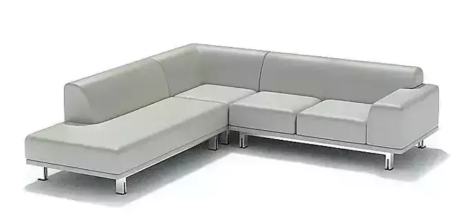 White Leather Wraparound Couch