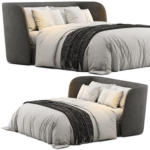 Rolf Benz 1400 Tondo Fabric Bed 3D model