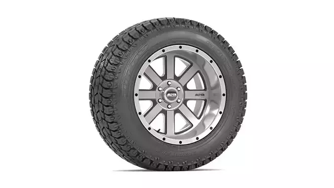 OFF ROAD WHEEL AND TIRE 16 3D model