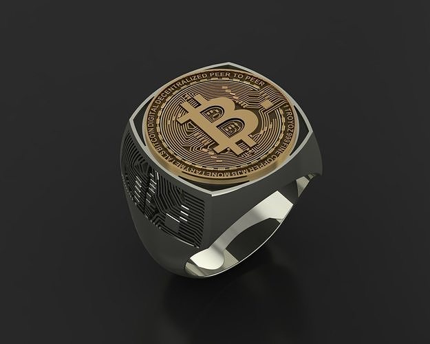 Bitcoin ring 3D print model