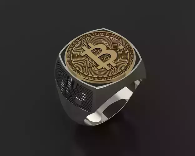 Bitcoin ring 3D print model
