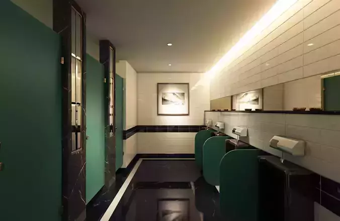 1C Hotel Restroom 3D model