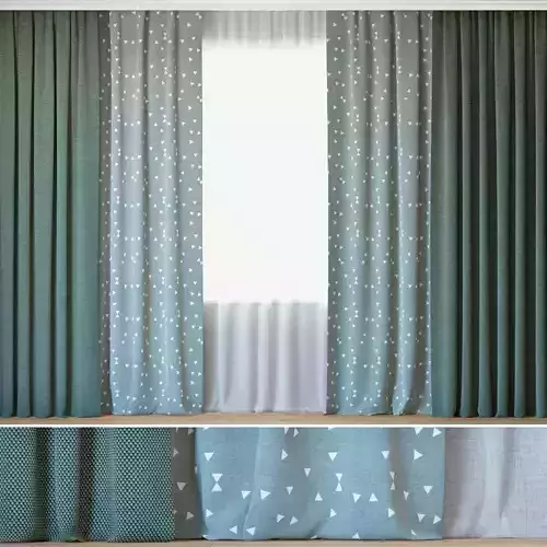 Curtains 43 Curtains with Tulle Novum and Ottoman 