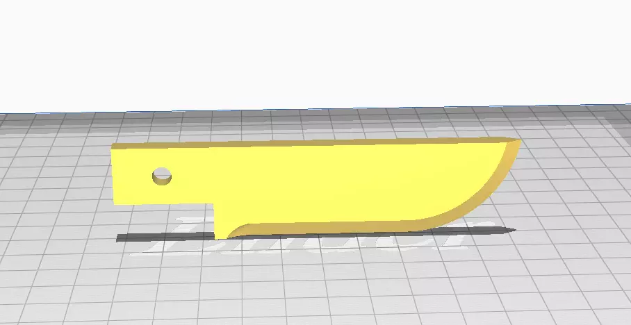 Knife model with hole in middle 3D print model_0